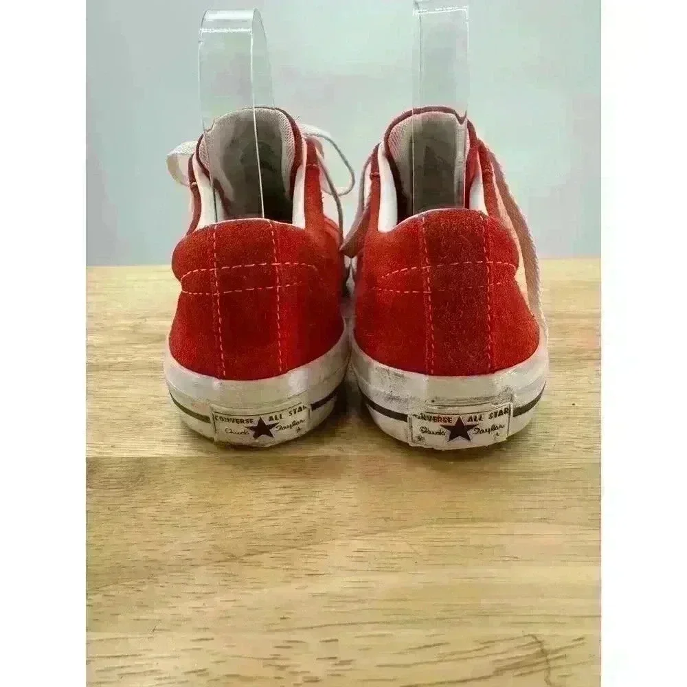 Converse All Star One Star Red & White Suede Low Top Lace-Up Sneakers  Juniors 6